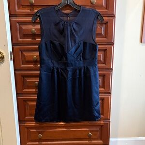 Nanette Lepore Navy Silk Sleeveless Tunic Blouse
